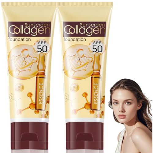 Image of 2PCS Tinted Sunscreen For Face,Tinted SPF 50 Face Moisturiser & SunscreenTinted Sunscreen Spf 50 UV Protection,Hydrating Oil Control Water Resistant Non-Greasy Sun Cream,Tinted Sunscreen SPF 50