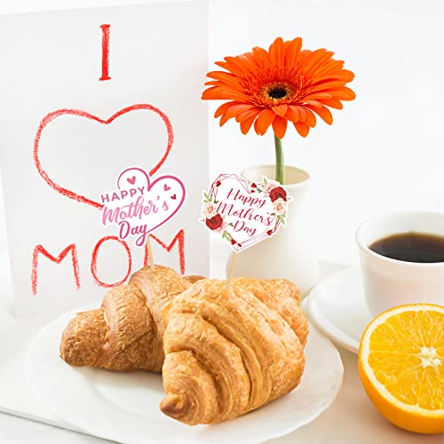 144Pcs Mother’s Day Cupcake Toppers Toothpicks – Happy Mom Day Cocktail Appetizer Cake Decorations Party Supplies Picks #TOP2