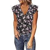 TANGTANGYI Tunique Boho Plus Taille Plus Taille Chemise Lâche Chemisier 26w Caractères Floraux Tuniques Colorées Hauts De Soirée Habillés Débardeurs pour Femmes Plus Taille Chemise Inadaptée