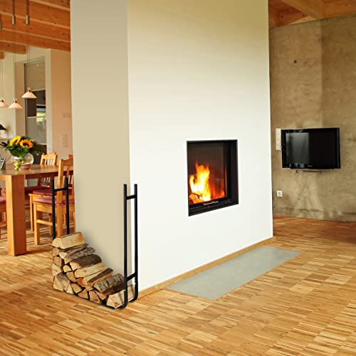 Relaxdays Kaminholzregal, Metall, außen & innen, für Brennholz, moderne Holzstapelhilfe, HxBxT: 91x123x19, 5 cm, schwarz-5