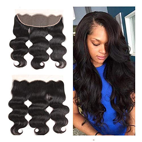 10" inch Free Part 13x4" Body Wave Lace Frontal with Baby Hair Ear To Ear body wave Lace Frontal Closure Brazilian Virgin Human Hair Front Top Extensions Natural Color (10 Frontal)