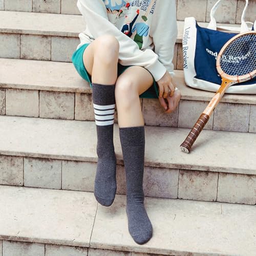 Women's Knee High Socks Athletic Thigh High Stripe Stockings Tube Outdoor Sport Socks4