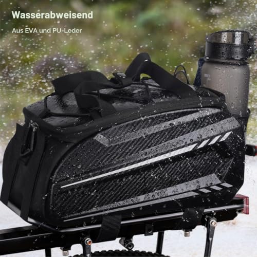 LEMEGO Fahrradtasche für Gepäckträger, Satteltaschen für Fahrrad 10L Gepäckträgertasche...
