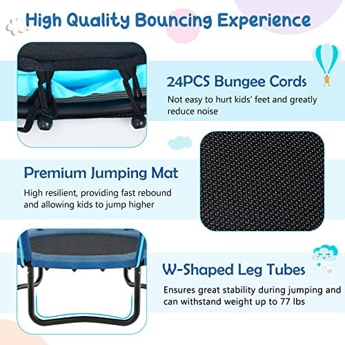 GYMAX Trampoline for Kids, 42inch ASTM Approved Toddler Trampoline with All-Round Enclosure Net, Easy Assembly Recreational Mini Trampoline for Indoor/Outdoor, Small Backyard Trampoline for Boys Girls 4 51TMdKHUmoL. AC
