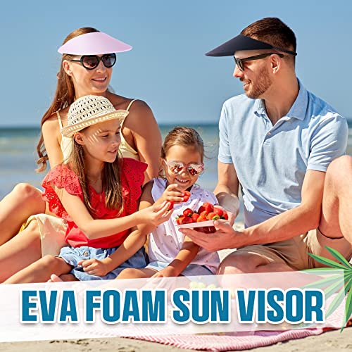 12 Pcs Foam Visor Sun Visors For Women Adjustable Golf Tennis Sun Visor Hat For Ladies Outdoors Sport Protection Visor Hat With Coil Bands, 6 Colors Multicolor #TOP2