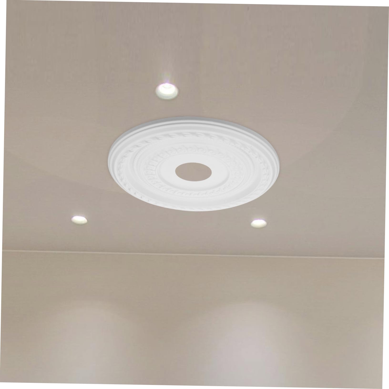 Medaglione Decorativo Soffitto Pu Bianco per Luce, 1 Pezzo