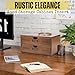 Flexzion Wooden Desktop Office Supplies Organizer with 2 Storage Drawers Set, 2-Tier Wood Tabletop Cabinet, Countertop Desk Accessories Box, for Home Workspace Counter Vanity Decor Art Craft Tool Mail