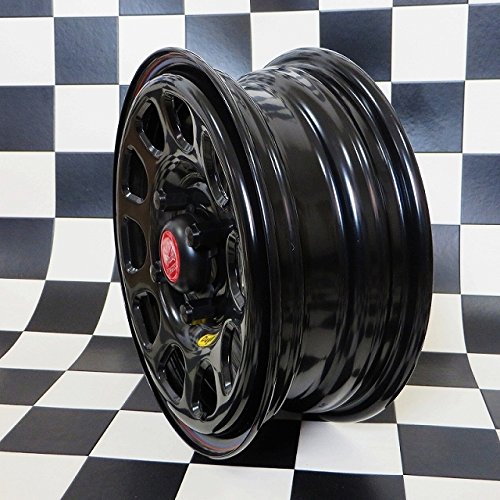 新品ホイール　14X5.0デイトナスチール　マットブラック4本セット　キャップ付 新品ホイール 14X5.0デイトナスチール マットブラック4本セット