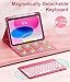 Hamile for iPad 11th 10th Generation Case with Keyboard - 7 Colors Backlit Wireless Detachable Folio Keyboard Cover with Pencil Holder for iPad 11-inch A16 2025 10th Gen 10.9 Inch 2022 (Pink)