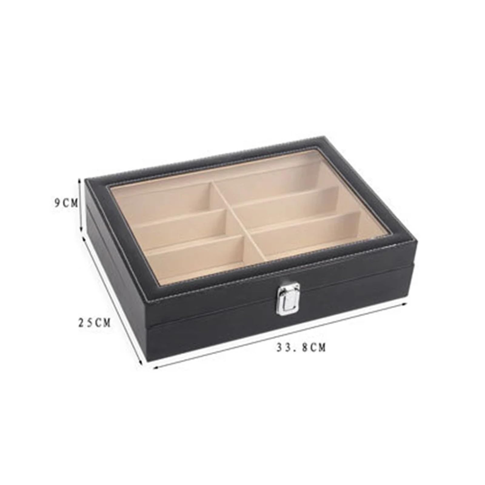 Estuche for gafas de sol con 8 rejillas, soporte for caja almacenamiento, organizador, contenedor tapa transparente Para Gafas