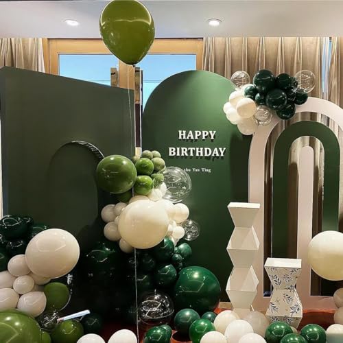Image of MEBAY Green Black White Metallic Gold Balloons Garland Arch Kit, 146 Pcs Lime Dark Green Matte Black Confetti Gold Balloons for Graduation Football Soccer Army Birthday Party Decorations