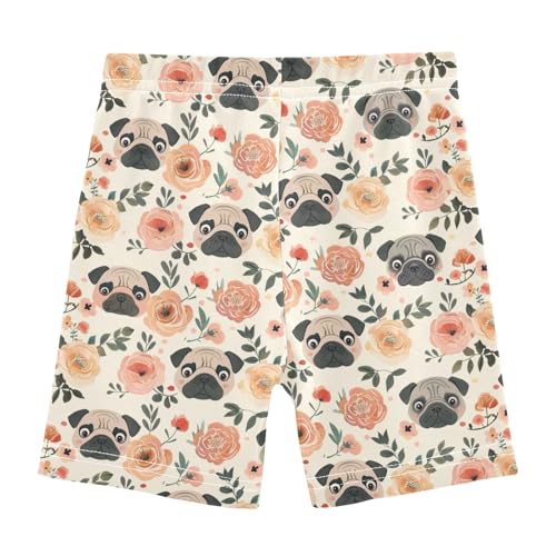 Pekingese Girls Shorts Elastic Waist Sports Shorts Girls Leggings Pants for 4-10 Years2