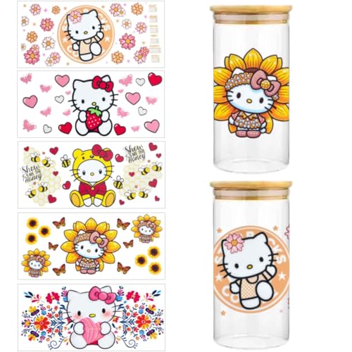 YOAOXILA 5 Sheets UV DTF Cup Wraps