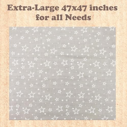 Image of Baby Swaddle Blankets for Newborn | 0-3 Month | Baby Swaddle Wrap for Boy and Girl | 2 Set of Adjustable Nursery Blankets | Breathable Soft Cotton (Gray /White)