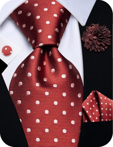 Image of Striped Plaid Ties for Men Silk Formal Necktie Set | 3.15 inch(8cm) Woven Jacquard Mens Ties with Necktie Pocket Square Cufflink Tie Clip Lapel Pin for Wedding Business Party
