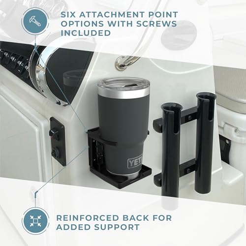 Manufacturers' Select 81405-B-PK2-SR Itc Black Adjustable Rv And Boat Drink Holder W/Stainless Steel Reinforced Back thumb #3