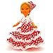 Folk Artesanía Muñeca artesana de 25 cm con Vestido Andaluza o Flamenca con peineta Nueva y Original (Rojo Lunar Blanco)