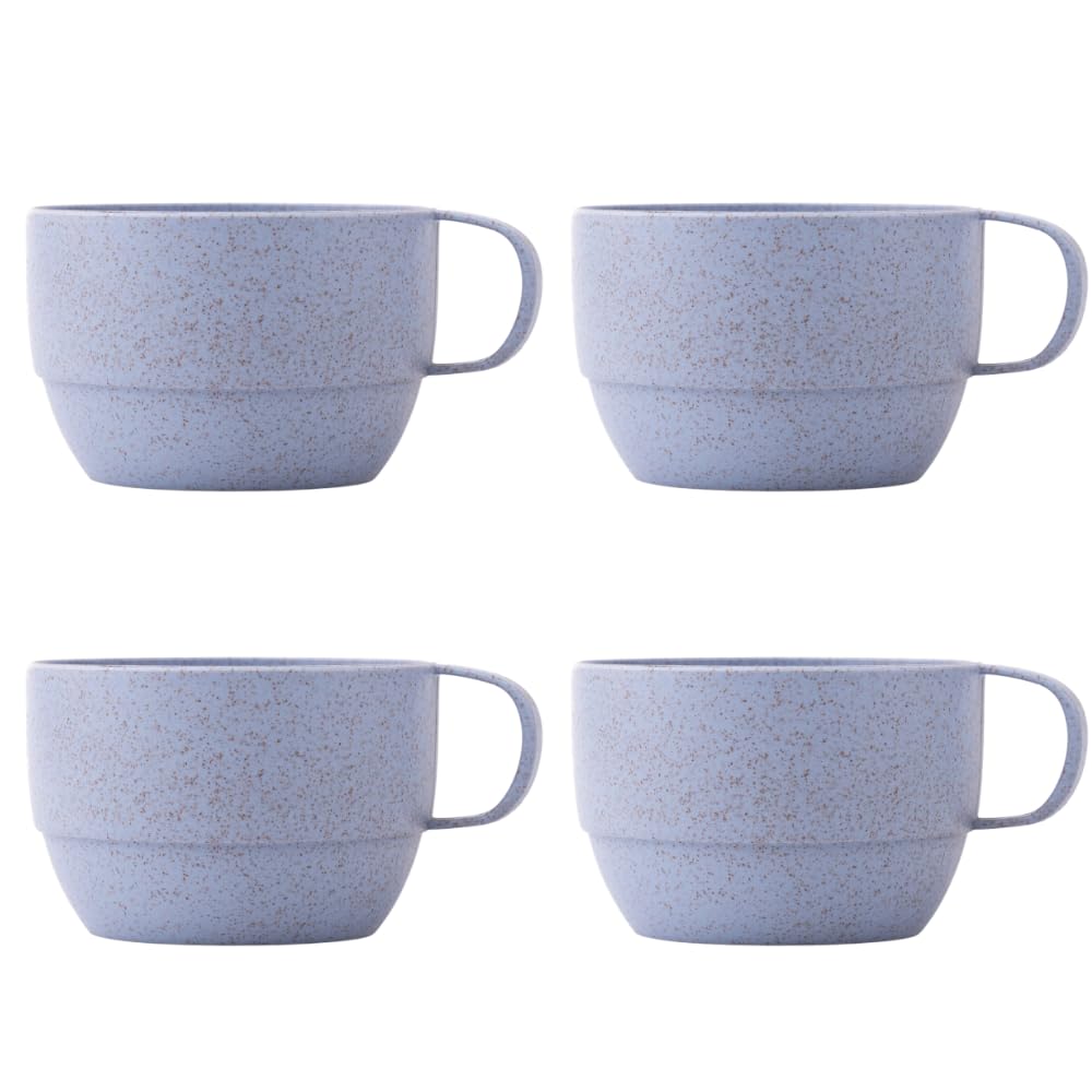 Irida Naturals Wheat Straw Coffee Mug Set of 4-350 ml Unbreakable Travel Mug, Reusable, Lightweight, Eco-Friendly,Microwave, Freezer & Dishwasher Safe Milk Mug (Sky Blue) (B09N6NXD6P) Amazon Price History, Amazon Price Tracker