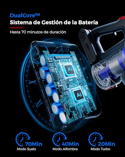 Miniatura 4 de Vactechpro 48000pa 550w 70min Aspiradora Sin Cable, 1.6l Escoba Aspirador Sin Cable Con Filtración De 8 Capas, Súper Silencioso Aspirador Vertical Con Cepillo Antienredos, Aspiradora, Rojo Oscuro