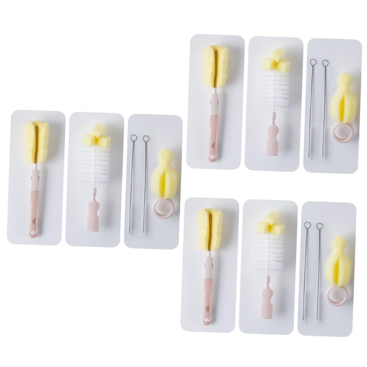 3 Set Spazzole per Bottiglie Scovolino per Pannolini Completa per Bottiglie Ppsu e Design Ergonomico e Resistente per Uso