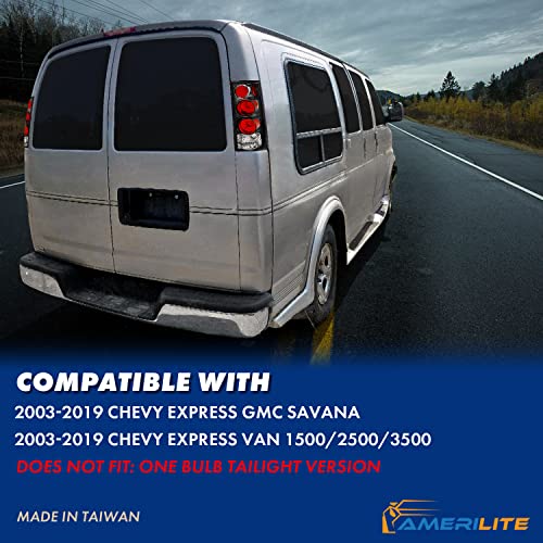 image for AmeriLite Halogen Taillights Assembly With Brake Lamps Replacement Set