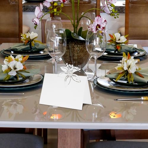 SEWACC Cartões Florais De Lugar 50 Peças Cartões De Nome De Barraca De Casamento Mesa Delicada Cartõ