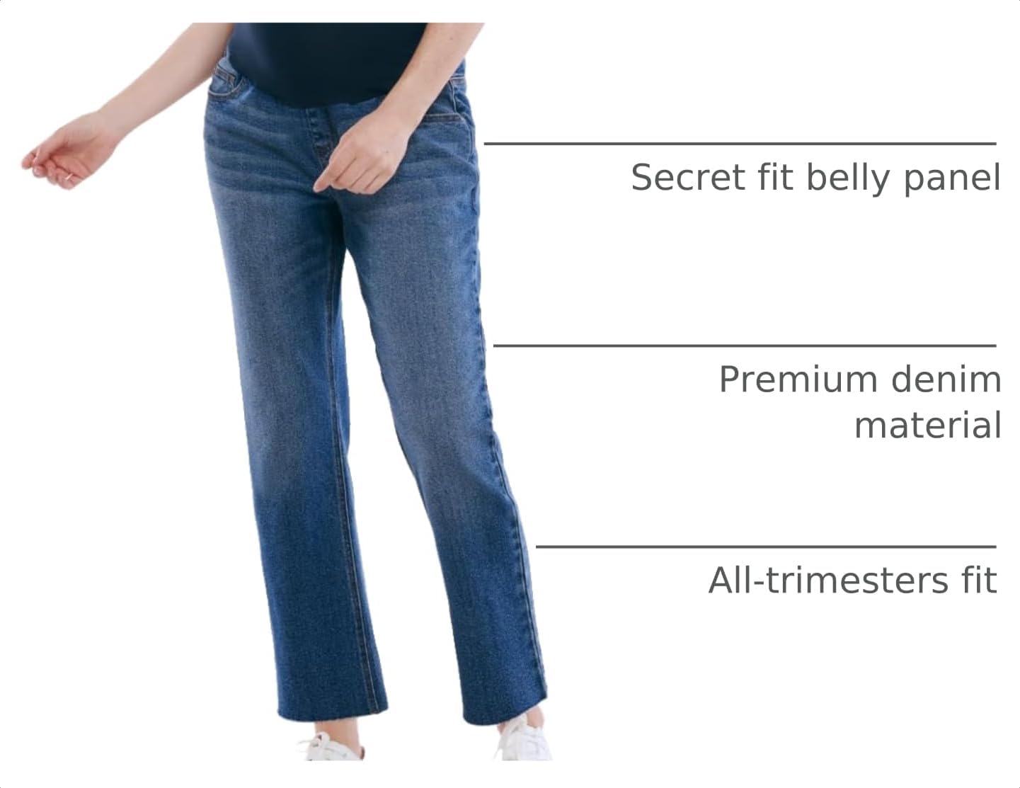 Motherhood Maternity Womens Secret Fit Over The Belly Slim Straight Leg Denim Pregnancy Jeans