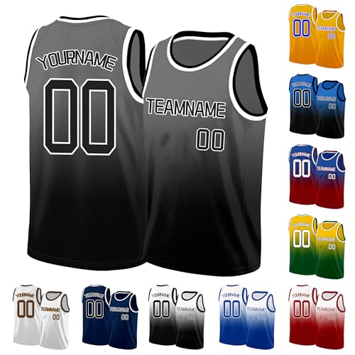 Image of Custom Basketball Jersey for Men - Personalized Name & Number, Embroidered or Printed, Athletic Shirt for Kids, Boys & Youth