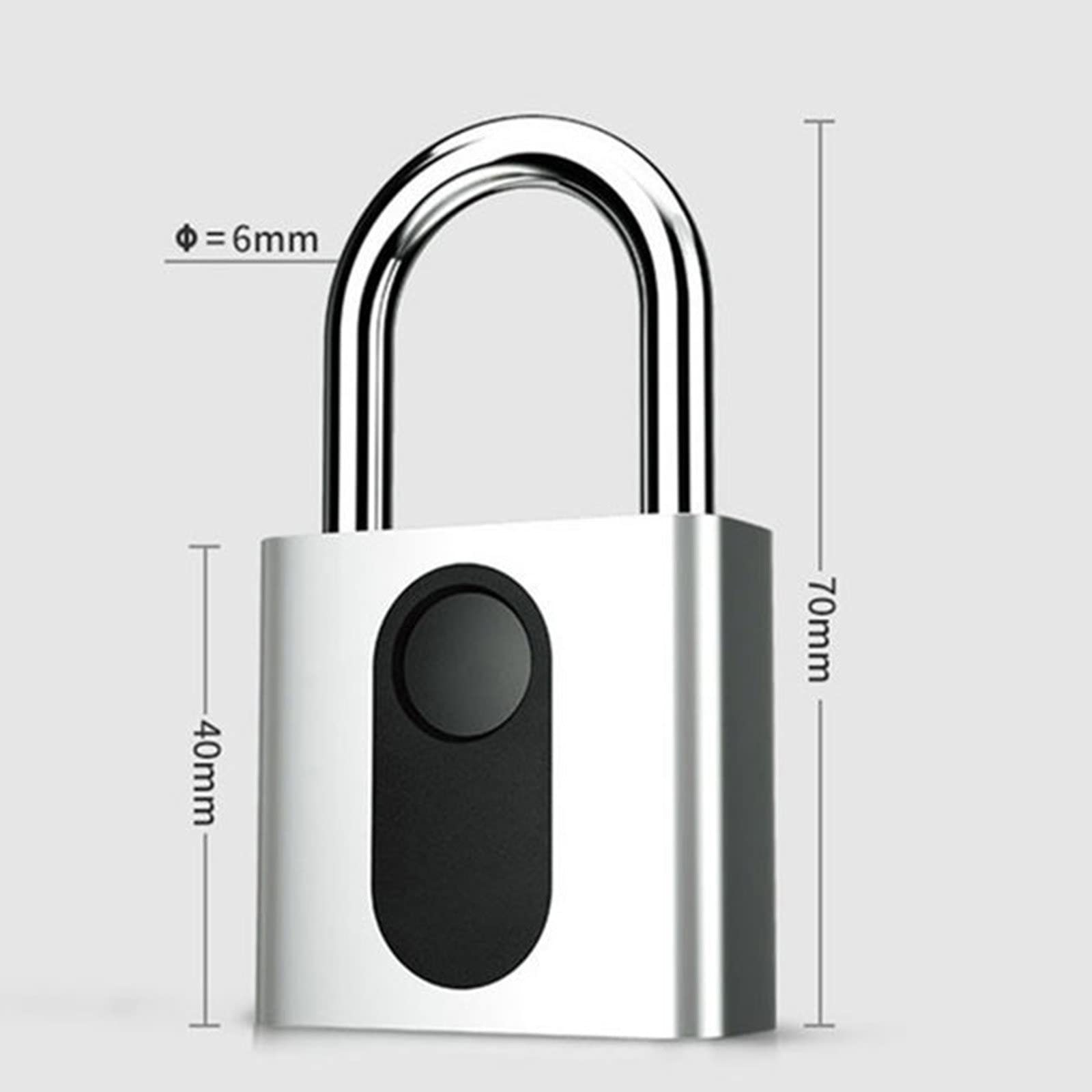 Candado inteligente con huella dactilar, desbloqueo Bluetooth con huella dactilar, candado inteligente, candado para gimnasio, candado antirrobo para dormitorio