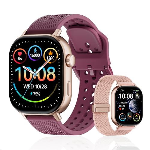 moutarlier AMOLED GPS Running Smartwatch, 50m Waterproof, Tracks Steps Sleep Heart Rate Oxygen, Long Battery Life with Step & Calorie Counter for Swimming Runners Men Women（Rose Gold）