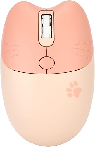 Bewinner Basics - Ratón para computadora, 2.4 G, receptor USB silencioso, lindo, portátil de 3 niveles DPI para computadora portátil M3 (color crema)