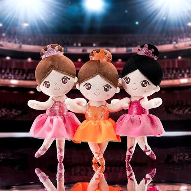Gloveleya Ballet Toy Baby Girl Gifts Dolls Soft Plush Toy Ballet Girl Doll Rugosa Rose 14 Inches with Gift Box