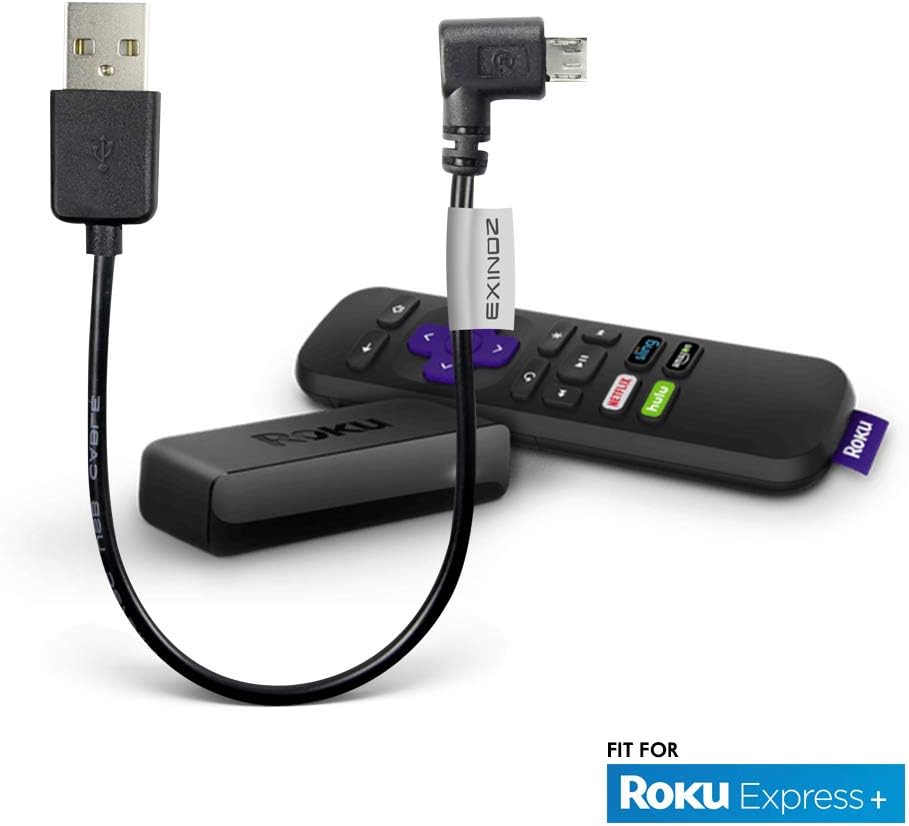 EXINOZ Power Cable for Roku Streaming Stick. Roku Cable Designed to Power Your Roku Streaming Stick from Your TV USB Port. (1 Pack, Roku Express)