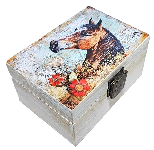 RK Collections Horse Trinket Box Small Jewelry Keepsake Box | Storage Box for Girls Women | Gift Idea Animal Lover Ornaments for Home Dcor (4 x 2.75)