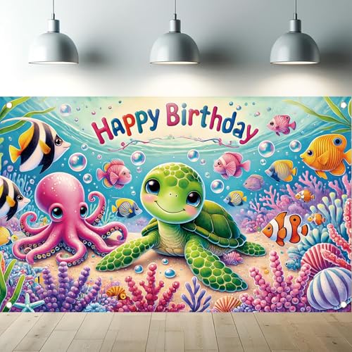 Fondo de fiesta bajo el mar 71 x 43 pulgadas miniatura 1
