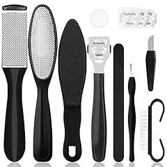 Sularpek Kit Pedicure, 10 in 1 Raspa Piedi Professionale, Lima per Piedi, Lime in Acciaio Inossidabile Kit di Strumenti che Rimuove la Pelle Dura e Morta per La Cura dei Piedi a Casa