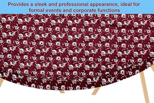Image of The Furnishing Tree Elastic Oval Dining Table Cover WxL 35x63 in Inches Polyester Floral Pattern Dark Brown