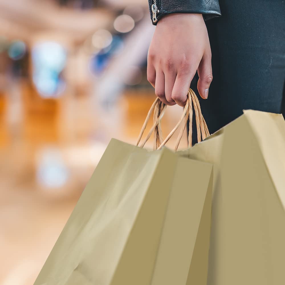 25 Sacchetti Regalo Di Carta Marrone Con Manici – 15x10x12 Cm – Ideali Per Shopping E Regali