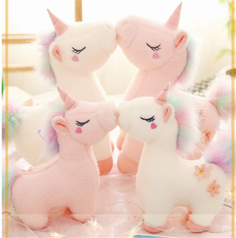 Kuscheliges Plüsch Einhorn mit bunter Mähne Stofftier Plüschtier Kuscheltier für Mädchen (Weiß,70cm)