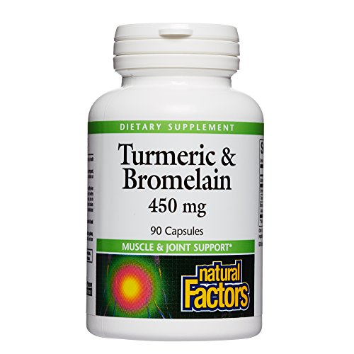Natural Factors, Turmeric & Bromelain 450 mg, Supports Healthy Digestion, Liver, Muscle