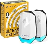 TACKLY Repelente ultrasonico plagas x2 - Repelente ultrasonido antimosquitos Moscas cucarachas Ratas Hormigas arañas - Anti Mosquitos electrico - Enchufe ahuyentador Interior Exterior