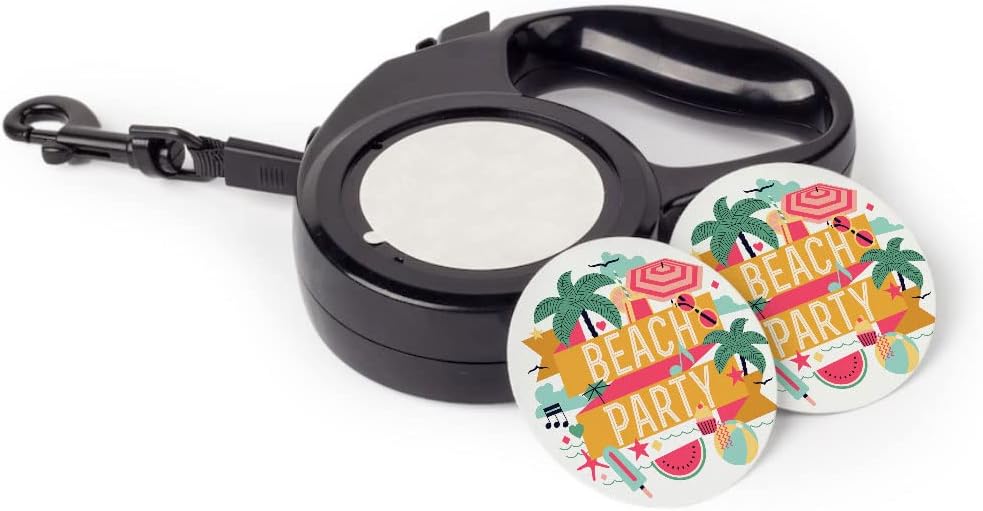 Beach Party Retractable Pet Leash - Summer Leash - Text Design Dog Leash - 118 inches