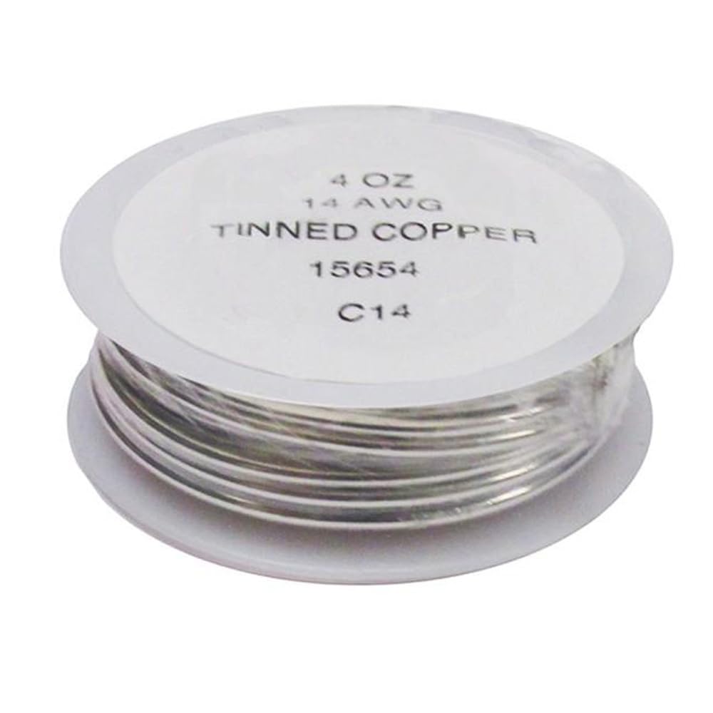Tinned Copper Wire – 14 Gauge, 4 oz. Spool – Solderable Wire for Glass Art, Jewelry, and Other Projects