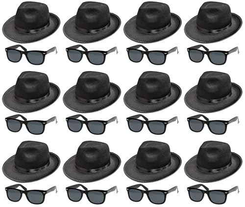Chapeaux et lunettes de soleil Blues Brothers pour habiller 12 invités à un anniversaire 80s