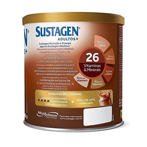 Complemento Alimentar Sustagen Adultos+ Sabor Chocolate - Lata 400G, Sustagen N&E, 400G