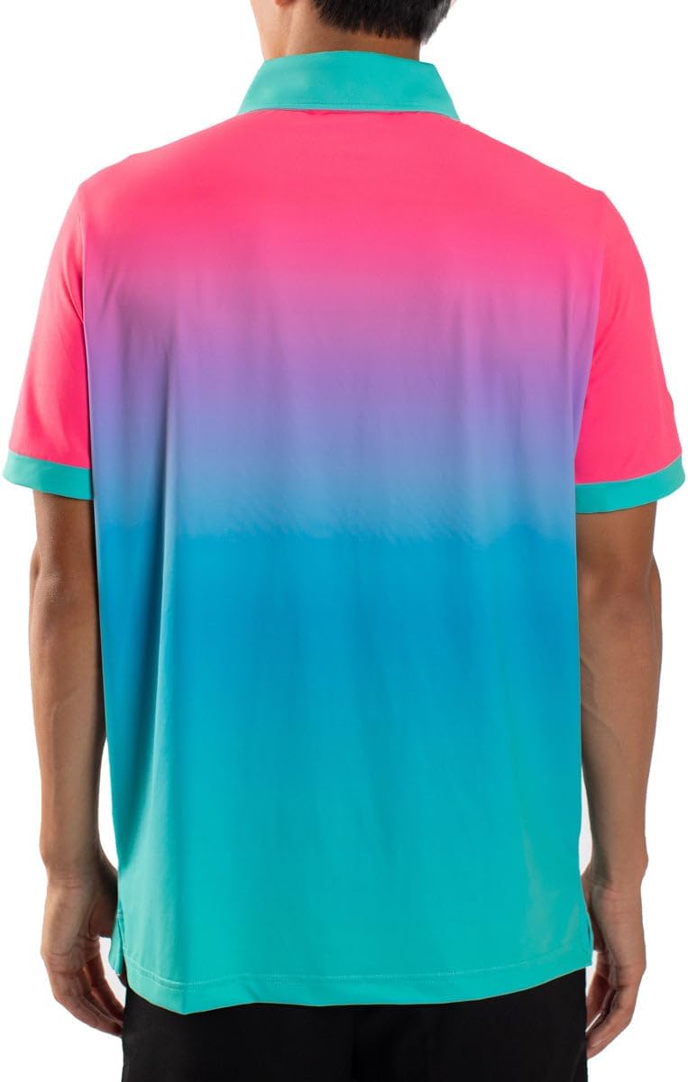 Sunday Swagger Men's 4 Way Stretch Short Sleeve Golf Polo Shirt Blue - Image 2