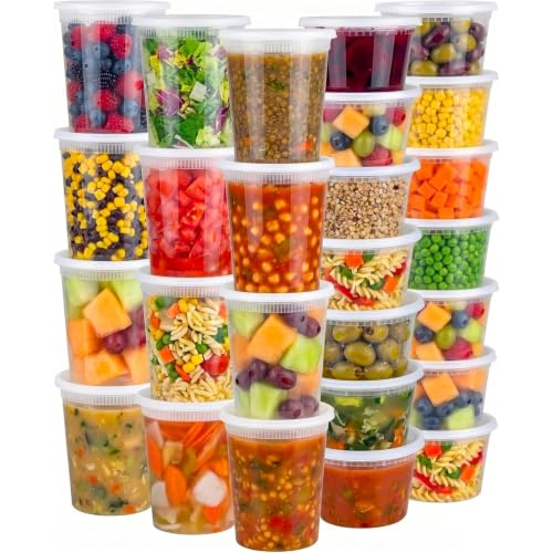 JoyServe Deli Food Containers with 54 Lids - (48 Sets) 24-946ml Quart Size & 24-473ml Pint Size Meal Prep Containers Reusable Airtight Food Storage Containers BPA-Free Dishwasher Microwave Safe