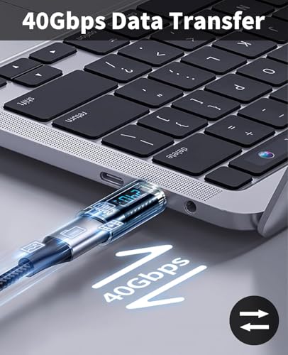 Image of ETZIN 240W USB C Extension Adapter with Digital Display, 40Gbps USB C Male to Female Adapter,Type C Ada-pter Support 8K@60Hz for Thunderbolt 15 Pro More C Cables /Devices Blue
