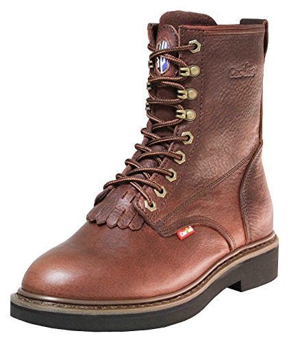 Cactus Men's 8732 DK. Brown Leather Work Boots Size 7