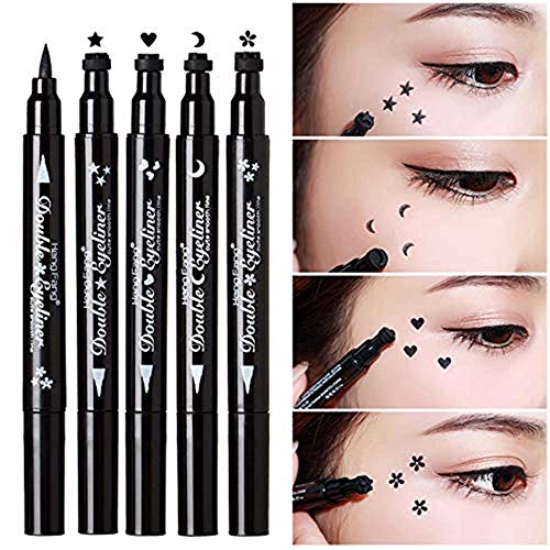 Eyeliner líquido con sello doble punta 4 unidades resistente miniatura 2